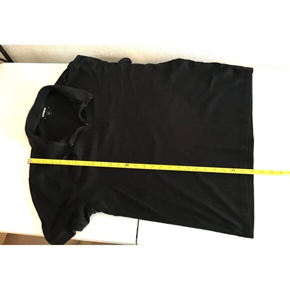 EXPRESS- MENS BLACK COTTON SHORT SLEEVE POLO SHIRT SIZE LARGE - Picture 6 of 7